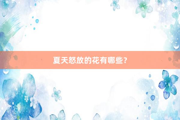 夏天怒放的花有哪些?